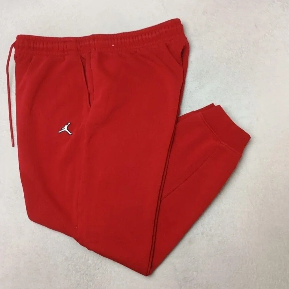 Jordan Pants Mens XL Red Nike Air Essential Fleece Jumpman Jogger Concord DQ7340
